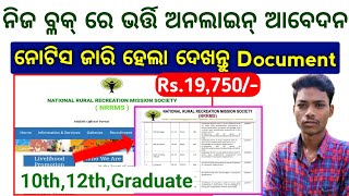 Odisha Block Level Job Vacancy 2024 Online Apply Job Documents Required [upl. by Ecinnej]