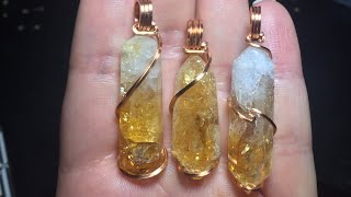 Howto Wire Wrap Citrine Crystals without holes [upl. by Radack]