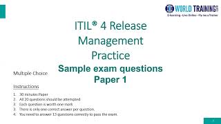 Sample Paper  Release Management Practice  PeopleCert  AXELOS  1WorldTrainingcom [upl. by Helen592]