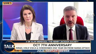 Dr Alan Mendoza discusses the anniversary of October 7th with Talk TV [upl. by Burleigh645]