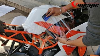 KTM RC 200 laminationmodification  PPF Installation  Vwraps Sikar [upl. by Anauj]