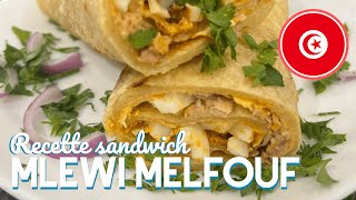 Recette du sandwich Mlewi Melfouf 🇹🇳 [upl. by Myranda]