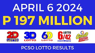 Lotto Result April 6 2024 9pm PCSO [upl. by Lillis]