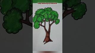 Colourful tree drawing how to draw easy tree drawing shorts drawing viralsong ytshorts art [upl. by Kerns518]