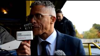 Keith Curle speaking to BBC Radio Cumbria after the St Albans FA Cup game [upl. by Siletotsira]