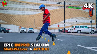 Epic Impro Slalom Skating Show SkateWeaver in Action [upl. by Cianca]