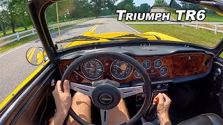 1976 Triumph TR6  The Inline 6 British Classic You can AFFORD POV Binaural Audio [upl. by Canica]