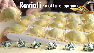 RAVIOLI XXL fatti in casa RICOTTA E SPINACI pasta fresca all’uovo ITALIAN FOOD 🍲 [upl. by Lleryt]