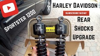 Rear Shocks Install and Upgrade for Harley Davidson Sportster 1200 [upl. by Oxford]