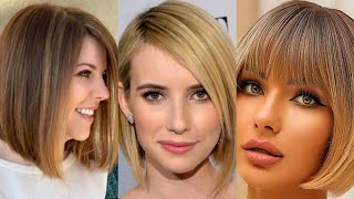 Most Popular Hairstyles For Short Thin Hair With Bangs For Women over 40 in 2024 [upl. by Doner]