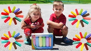 Diana and Roma draw with giant crayons [upl. by Neile]