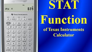 STAT Function of Texas Instruments BA II Plus Professional Calculator [upl. by Lladnor]