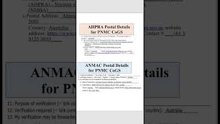 AHPRA amp ANMAC postal details for Cerficate of Good StandingInternational Verfication for Nurses [upl. by Revlys]