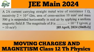 A 2A current carrying straight metal wire of resistance 1 ohm  resistivity 2× 6 ohm m  area of c [upl. by Hakkeber]