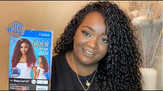 Quick amp easy curly synthetic wig  ft Outre Wigs [upl. by Inotna92]