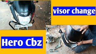 Hero Cbz bike visor change kiya  nya nhi mila to purana laga diya [upl. by Bevan]