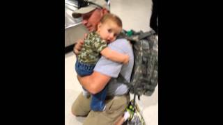 Baby welcomes Daddy home from Army Training [upl. by Polad]