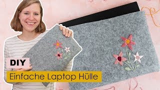 Einfache Laptop Hülle selber machen  🎁 DIY Geschenk [upl. by Arlin839]