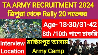 TA ARMY RECRUITMENT TRIPURA 2024 🔥 [upl. by Annoel]