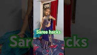 Saree hack for kid  how to wear saree youtubeshorts minivlog saree sareehacks [upl. by Tenaej]