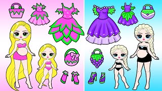 Pink VS Purple 👗 Mother amp Daughter Fashion Play set Handmade  35 Best DIY Arts amp Paper Crafts [upl. by Junius736]