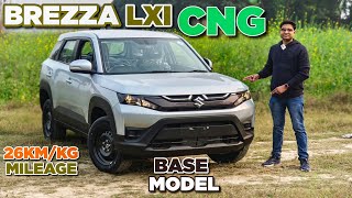 2024 Brezza LXI CNG Review and Walkaround ✅🔥 l Suzuki Brezza LXI CNG Base Model Review l MRCars [upl. by Ahsieyt]