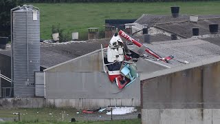 Helicopter crash kills two people in Ireland [upl. by Atiuqihc]