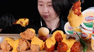 sound Mukbang 프리토스 황금올리브 반반 치킨 리얼사운드 먹방  fritos chicken sound Mukbang ASMR 푸르미르 [upl. by Leibman]