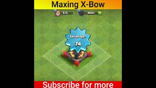 Maxing X Bow Level 1 to 9 with gems  Clash of Clan  Th 14 shorts coc [upl. by Ahsirat]