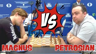 Carlsen Magnus VS Petrosian Tigran II 2023 FIDE World Rapid Championship R3 [upl. by Elane]