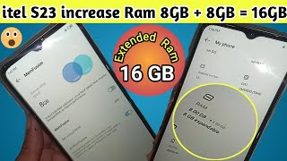 itel S23 Extended Ram 8GB  How to extend ram in itel S23 [upl. by Nashoma]