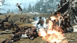 How Many Imperials To Take Down The Ebony Warrior  Skyrim NPC Wars [upl. by Delcina]