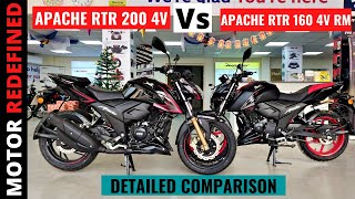 Finally Apache 160 4V BS6 RM Special Edition Vs Apache 200 4V bs6  Detailed Comparison [upl. by Palocz]