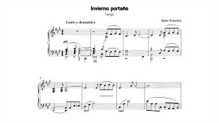 Astor Piazzolla Tango quotInvierno porteñoquot for piano with score [upl. by Arral]