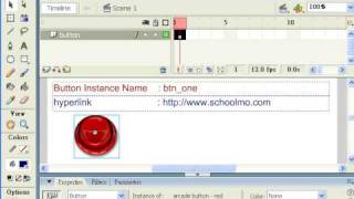 Flash basic  how to add link into Flash button [upl. by Rochester]