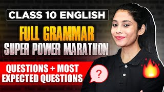 Class 10 Board 2024  Complete Grammar in 1 Video  Most Important Concept  Questions  Board 2024 [upl. by Solomon]