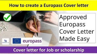 How to create Europass cover letter  Approved Europass Cover Letter Made easy [upl. by Malcom]