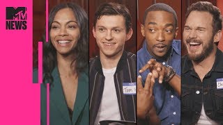 The Avengers Infinity War Cast Play Marvel Trivia  MTV News [upl. by Hasile]