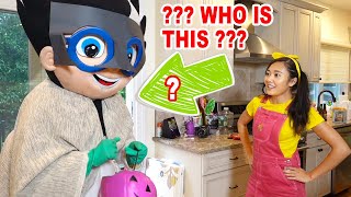 Halloween TrickorTreating with PJ Masks Romeo and Ellie Sparkles  Halloween Video for Kids [upl. by Yeca]