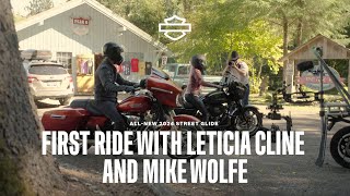 AllNew 2024 HarleyDavidson Street Glide Motorcycle  First Ride with Leticia Cline amp Mike Wolfe [upl. by Yemac495]