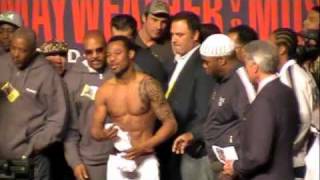 Mayweather vs Mosley weighin [upl. by Yedsnil876]