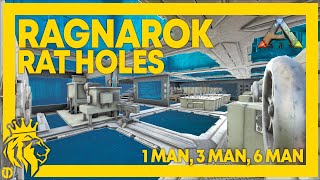 SOLO TRIO 6MAN Rat Holes W FULL Base Designs on Ragnarok  UNDERWATER  ARK Survival Evolved [upl. by Yssej]