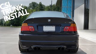 E46 M3 CSL Trunk Install [upl. by Haridan]