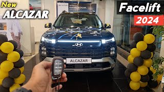 New Hyundai Alcazar Facelift 2024 ❣️ Alcazar Platinum 7 Seater Diesel Review 😍 [upl. by Acinot142]