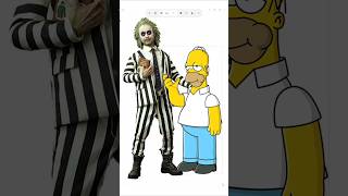 Homer Simpson as beetlejuice beetlejuicemakeup beetlejuice2 saymyname halloween2024 shorts [upl. by Sirapal]