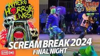 Late LIVE Six Flags SCREAM Break Spring Final Night Halloween Horror Nights HHN Stream [upl. by Easton210]