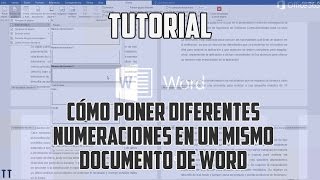 Tutorial Cómo poner diferentes numeraciones en un mismo documento de Word [upl. by Onaivlis]