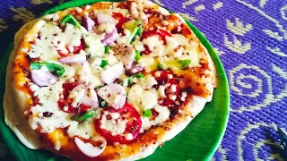 PAN PIZZA🍕🥘  GHAR PAR BANAO BAJAR JAISA PIZZA BINA OVEN KE 🥘🍕 KAM PAISO ME KAM TIME ME 😱😋😋 [upl. by Hteazile]