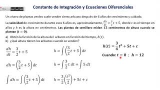 Problemas de aplicación de constante de integración ecuaciones diferenciales [upl. by Nuyh]