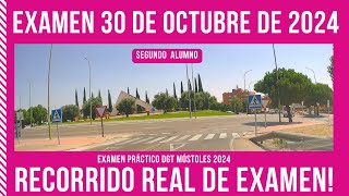 EXAMEN PRÁCTICO de CONDUCIR en MÓSTOLES  DÍA 30 DE OCTUBRE 2024  RECORRIDO REAL SEGUNDO ALUMNO [upl. by Cynthy]